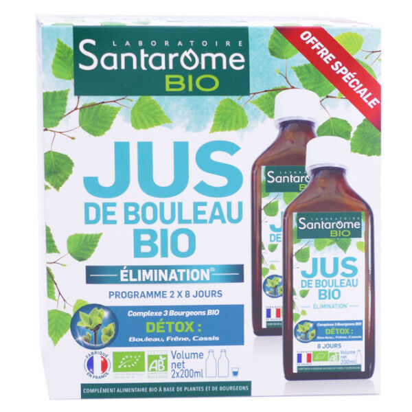 Santarome Bio Jus de Bouleau Lot de 2 x 200ml