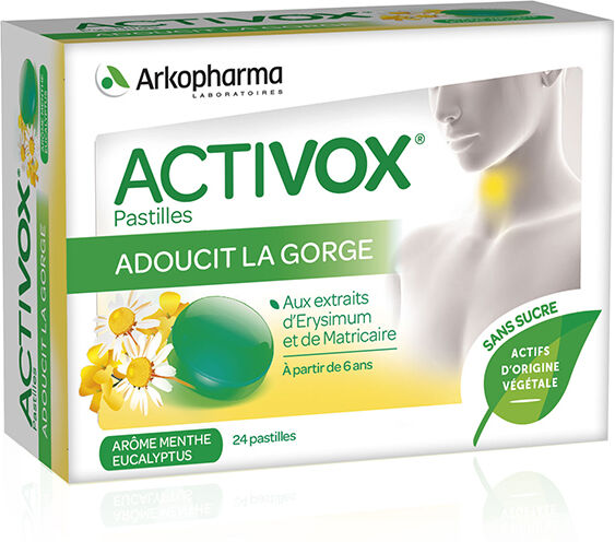 Arkopharma Activox Adoucit la Gorge Arôme Menthe Eucalyptus 24 pastilles