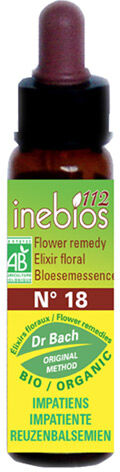 Inebios Fleur de Bach n°18 Impatiens - Impatiente Bio 10ml