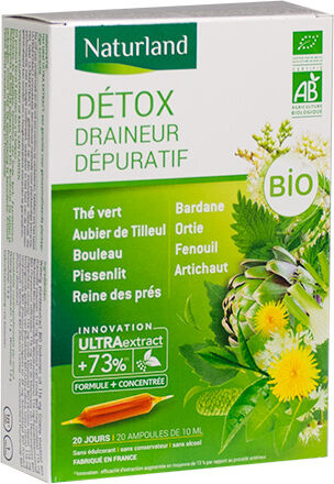 Naturland Détox Draineur Dépuratif Bio 20 ampoules