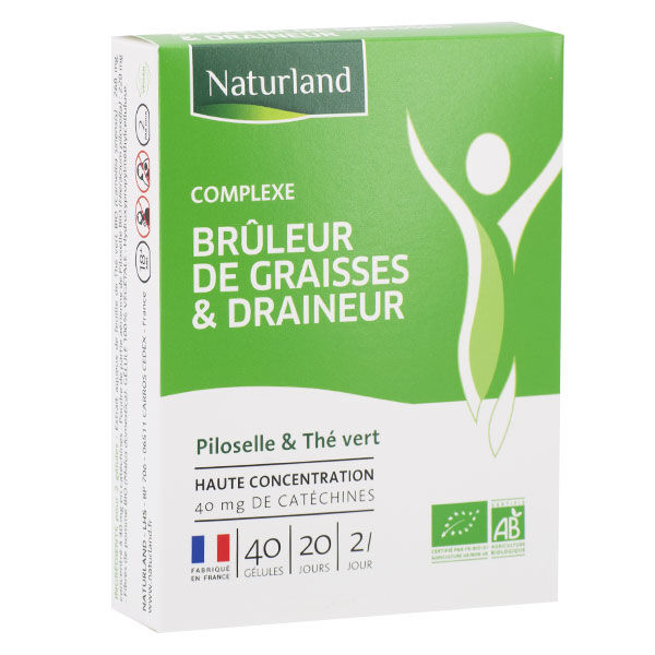 Naturland Complexe Brûleur de Graisses & Draineur Bio 40 gélules