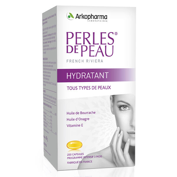 Arkopharma Perles de Peau Hydratant Huile Bourrache & Onagre 200 capsules
