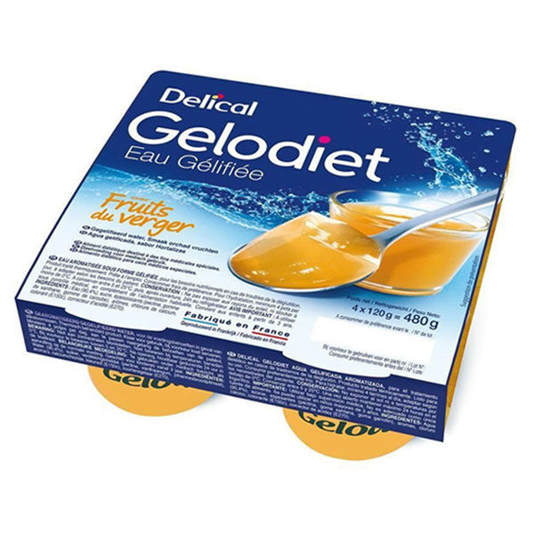 Delical Gelodiet Eau Gélifiée Fruits du Verger 4 x 120g