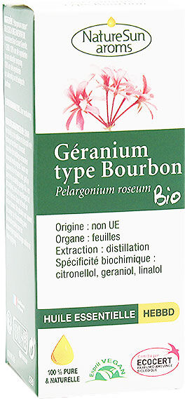 NatureSun Aroms Huile Essentielle Geranium type Bourbon 10ml