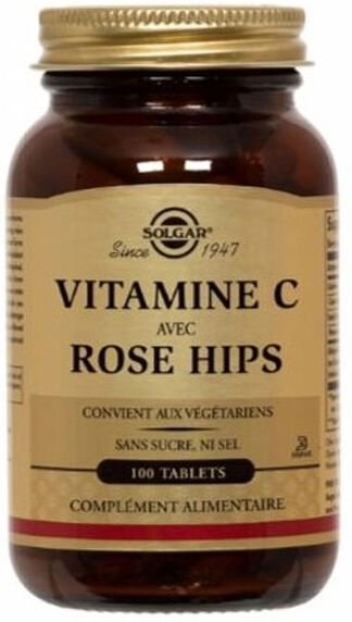 Solgar Vitamine C 500 avec Rose Hips 100 comprimés