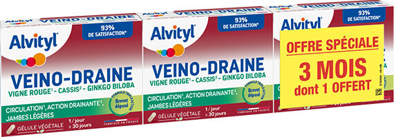 Alvityl Veino-Draine Lot de 3 x 30 gélules