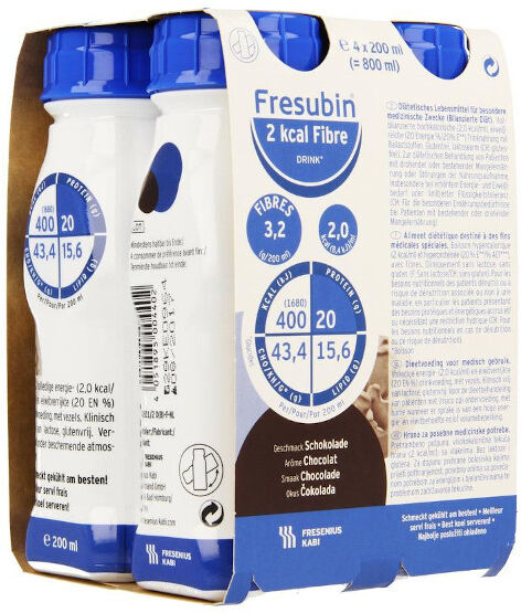 Fresenius Fresubin 2Kcal Fibre Drink Chocolat Aliment Liquide 4 x 200ml