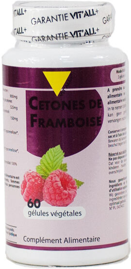 Vit'all+ Cétones de Framboise 300mg 60 gélules végétales