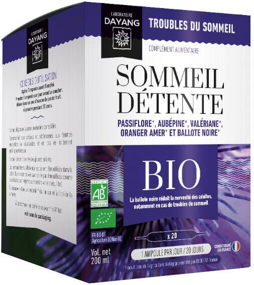 Dayang Complexe Sommeil Détente Bio 20 ampoules