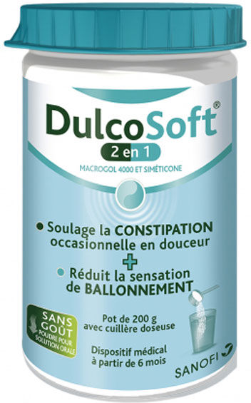 Sanofi Aventis Dulcosoft 2 en 1 Constipation et Ballonnements 200g