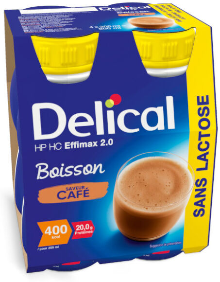 Delical Boisson HP HC Effimax 2.0 sans Lactose Café 4 x 200ml