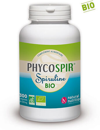 Natural Nutrition Spiruline Phycospir 500mg Bio 300 comprimés