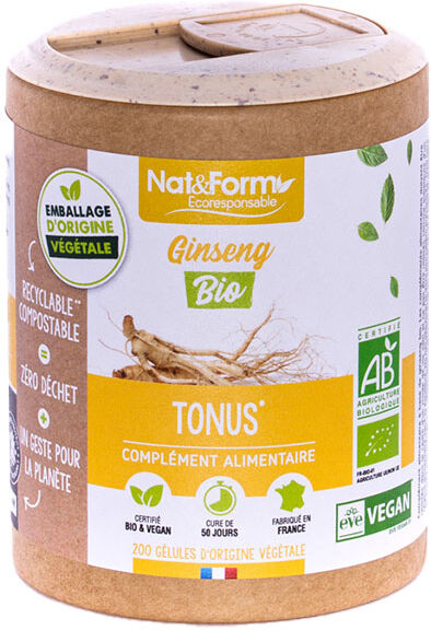 Nat & Form Écoresponsable Ginseng Rouge Bio 200 gélules