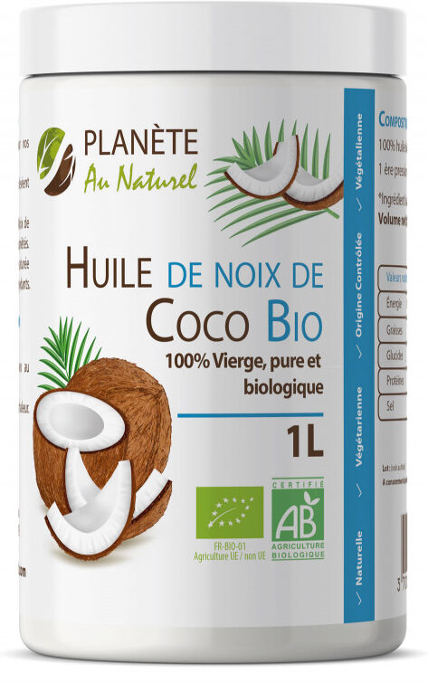 Planète au Naturel Huile de Noix Coco Bio - 1 L