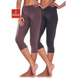 Vivance active Caprileggings, (2er-Pack), mit Gummibund, Loungewear 1 x braun, 1 x schwarz  48/50