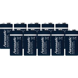 Hanseatic Batterie »10 Stück Alkaline E-Block«, 9 V, (Set, 10 St.) blau Größe