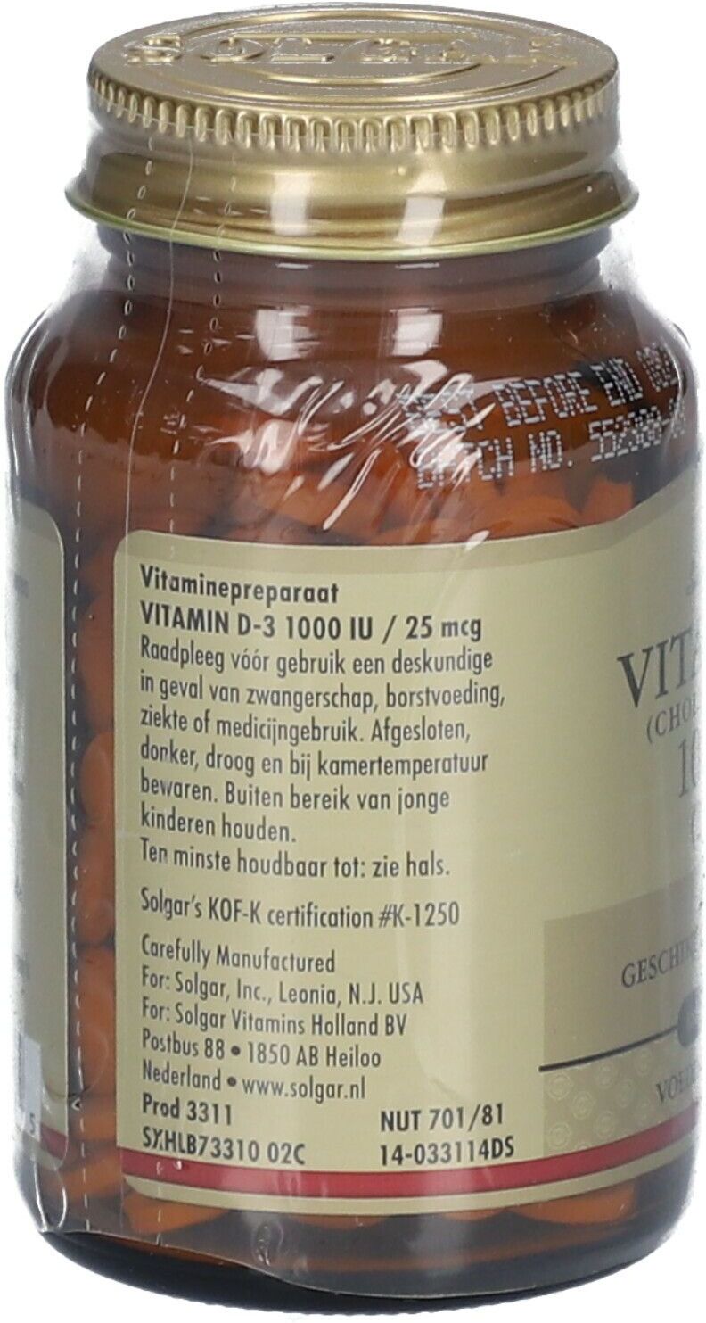 Solgar® Vitamin D-3 25 µg/1000 IU