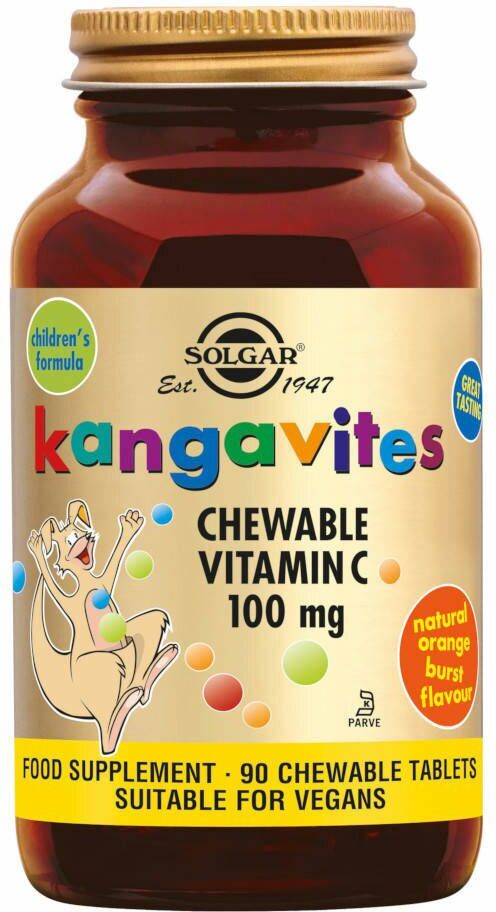 Solgar® Kangavites® Vitamin C 100 mg Natural Orange