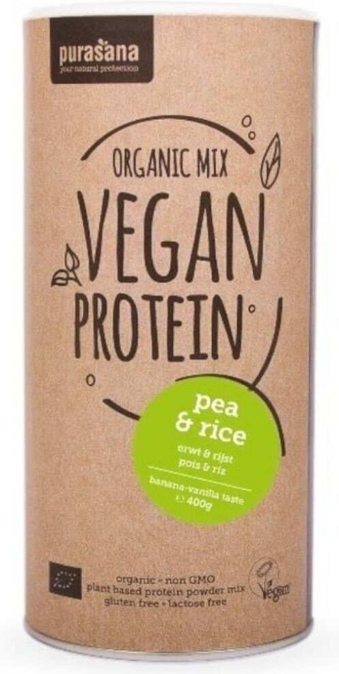 Purasana® Vegan Protein Erbsen & Reis - Banane Vanille Bio