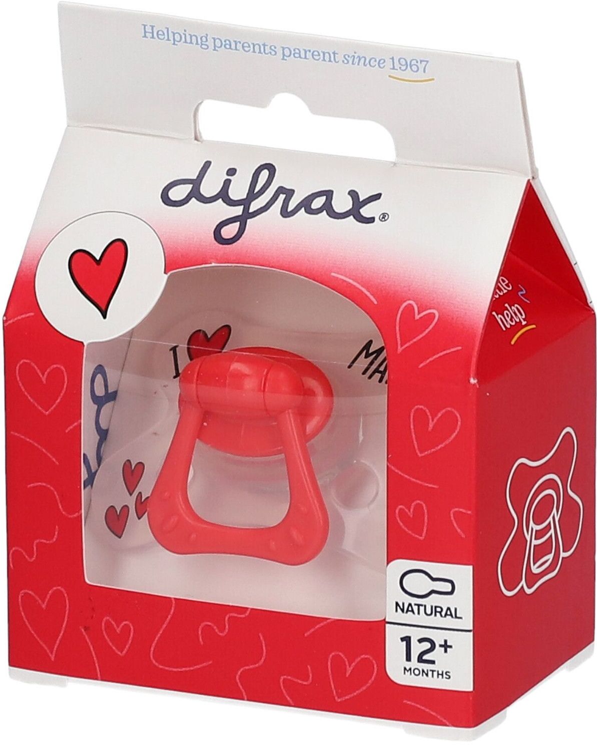 CERES PHARMA difrax® Schnuller Natural +12 Monate - I Love Papa