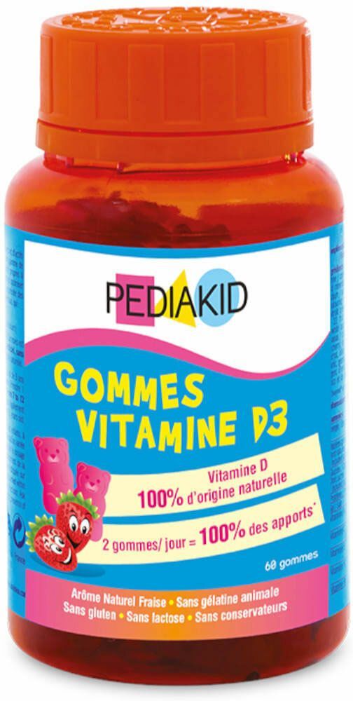 CF PHARMA Pediakid® Vitamin D3-Kaugummi Erdbeer-Bär