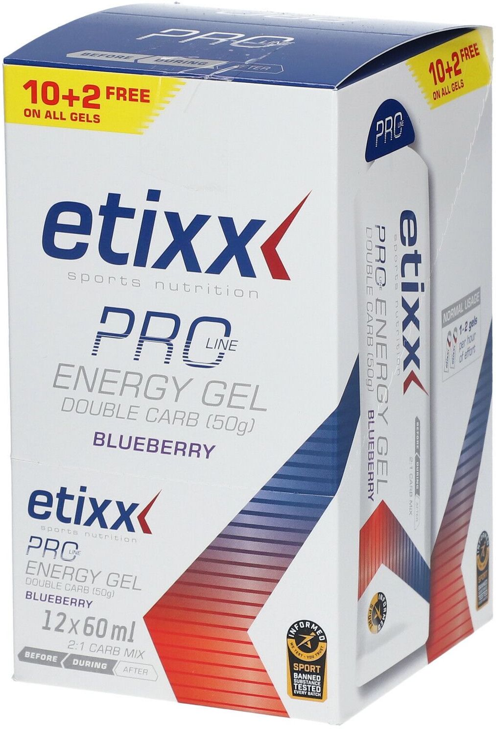 CERES PHARMA etixx Double Carb Energy Gel PRO Line Heidelbeere