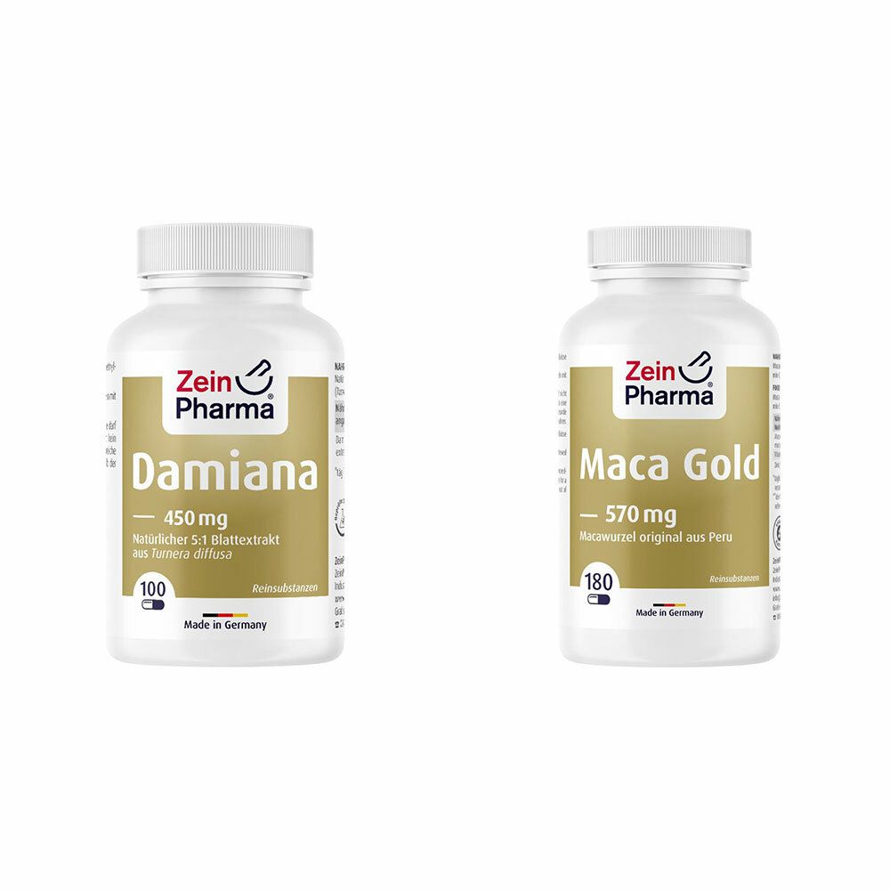Zein Pharma - Germany GmbH Maca Kapseln Gold 570 mg ZeinPharma + Damiana Kapseln 450 mg Blattextrakt ZeinPharma