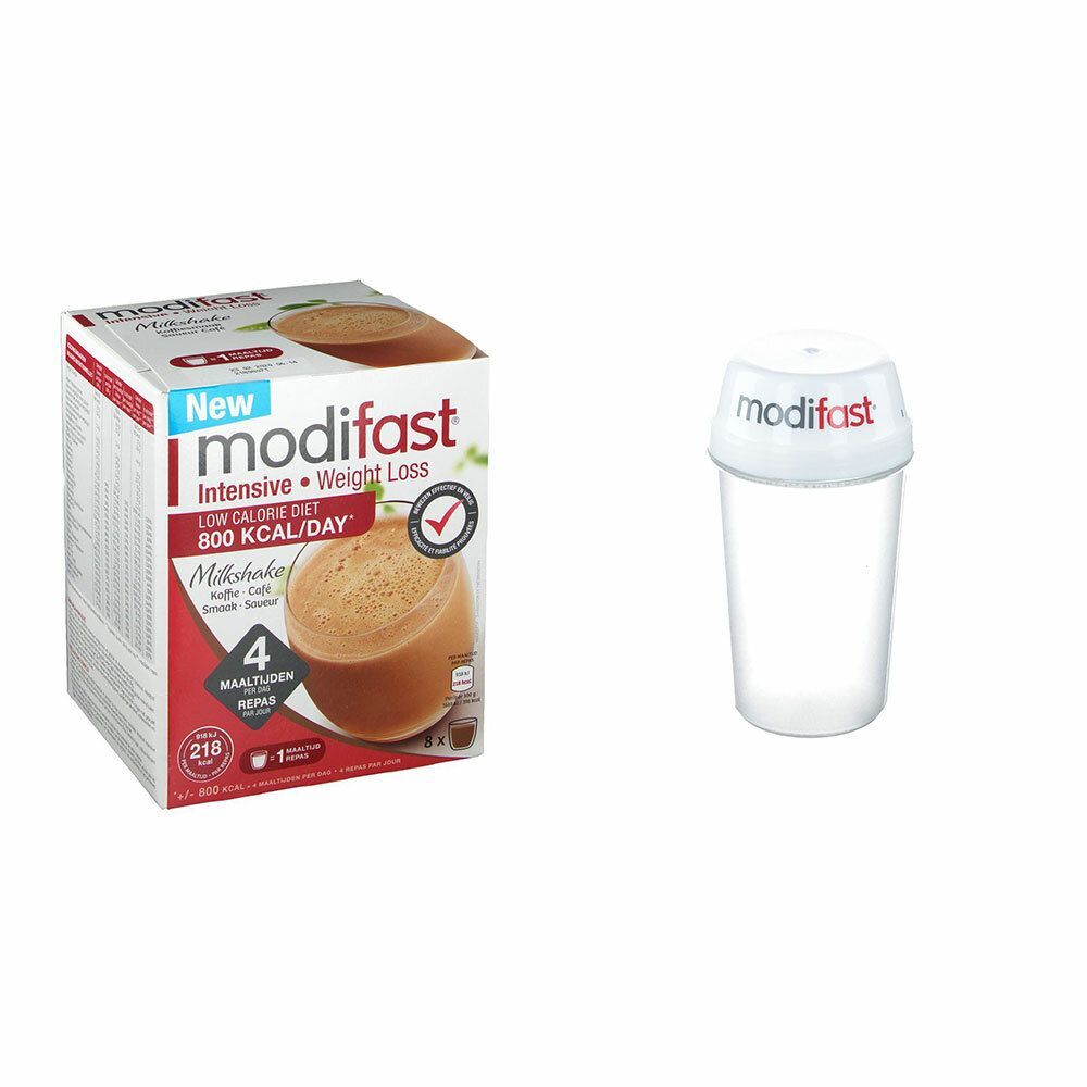 Diverse Modifast® Intensive Weight Loss Milchshake Kaffee + Shaker