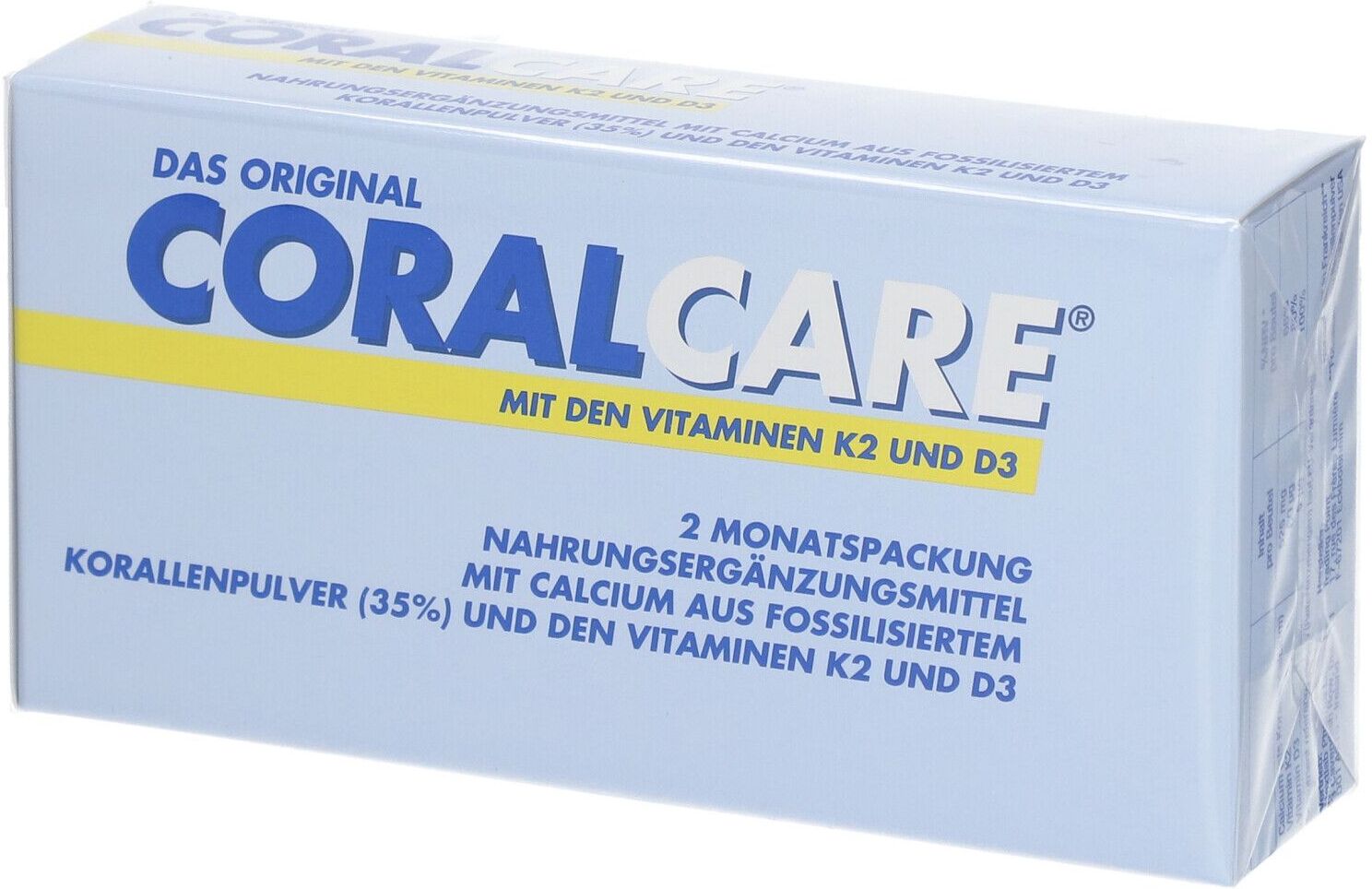 Coralcare® mit Vitamin D3 und K2 2-Monatspackung