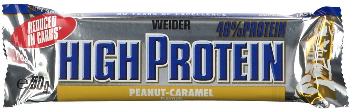 Weider 40 % High Protein Low Carb, Erdnuss-Karamell, Riegel