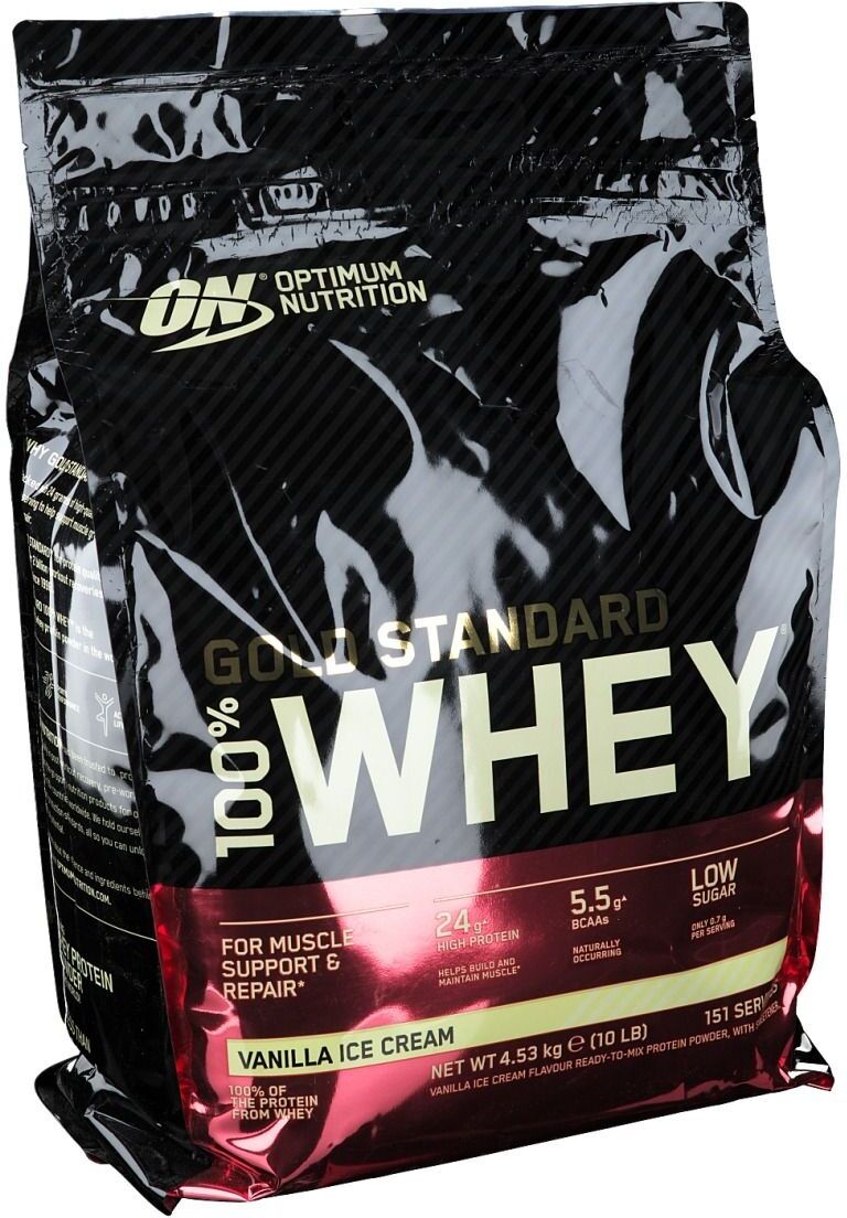 Optimum Nutrition 100 % Whey Gold Standard, Vanilla Ice Cream, Pulver