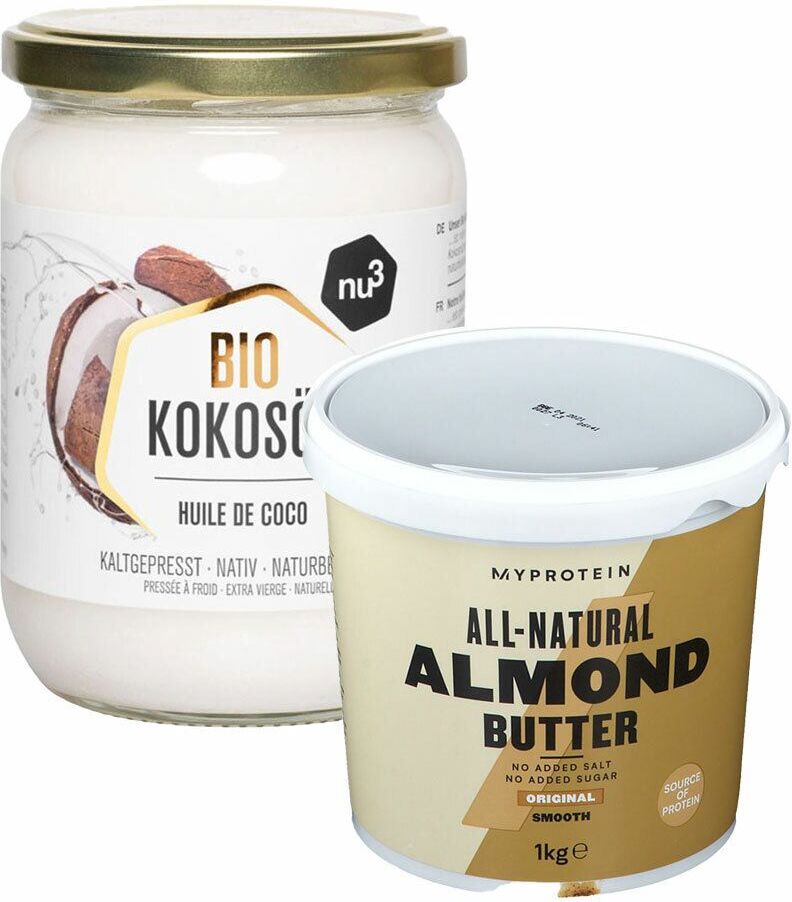 Diverse nu3 Bio Kokosöl, nativ + MyProtein Naturbelassene Mandelbutter, fein