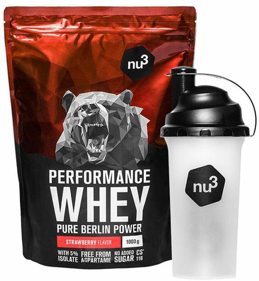 nu3 GmbH nu3 Performance Whey, Erdbeere + nu3 Shaker