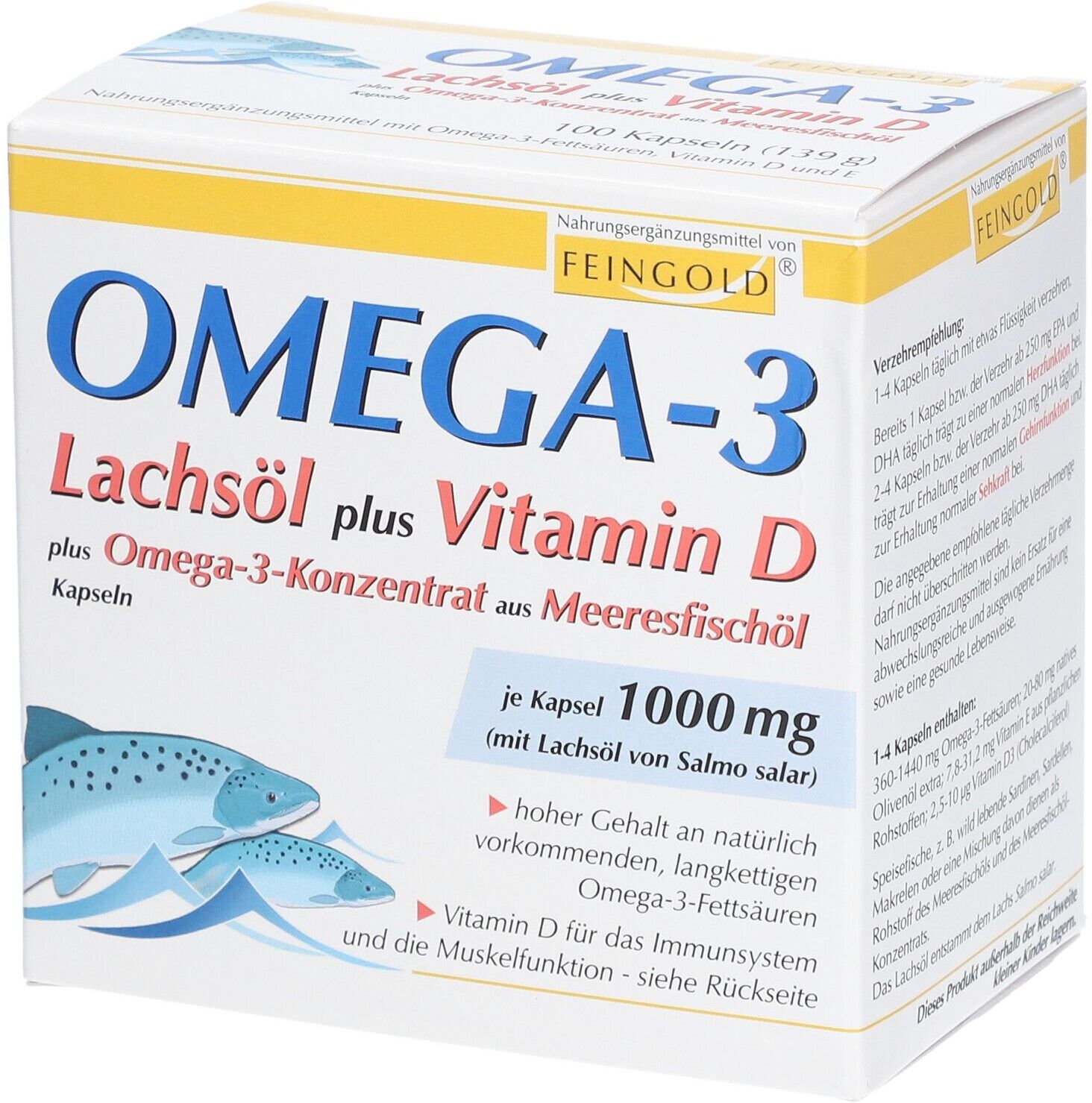 FEINGOLD Omega-3 Lachsöl plus Vitamin D und Omega 3