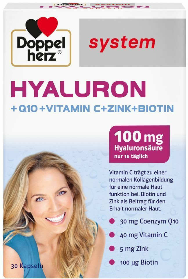 Doppelherz® system Hyaluron + Q10 + Vitamin C+Zink + Biotin