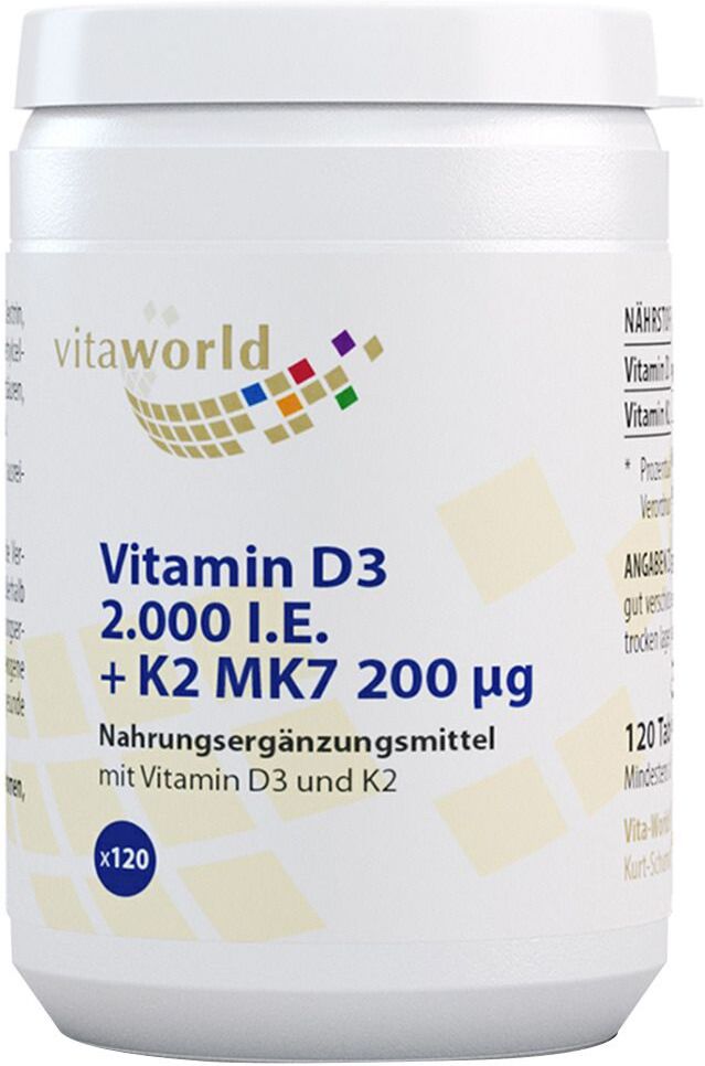 VitaWorld Vitamin D3 2.000 I.e. + K2 MK7 200 µg