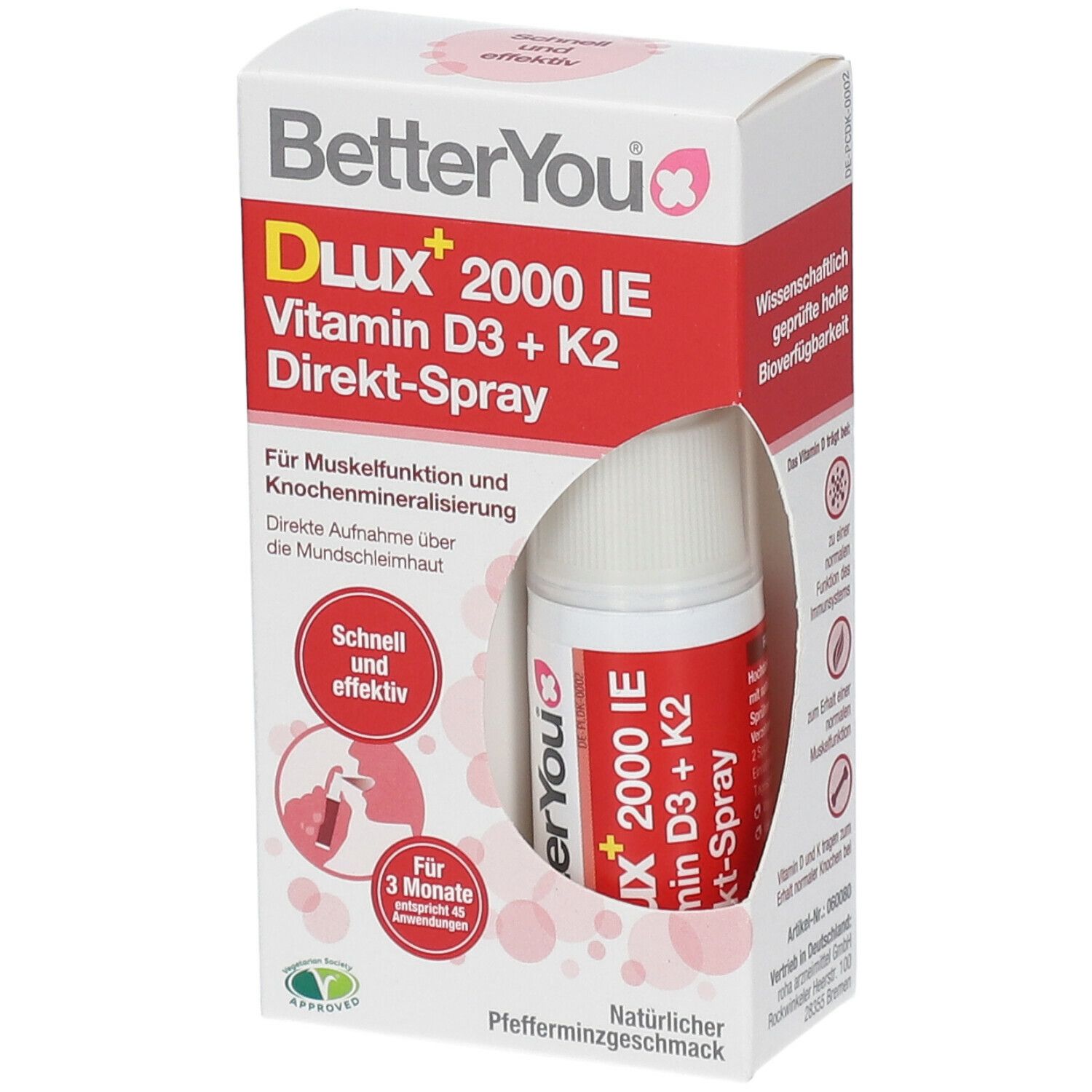 Roha Arzneimittel GmbH BetterYou® Dlux 2000 IE Vitamin D3+K2 Direkt-Spray