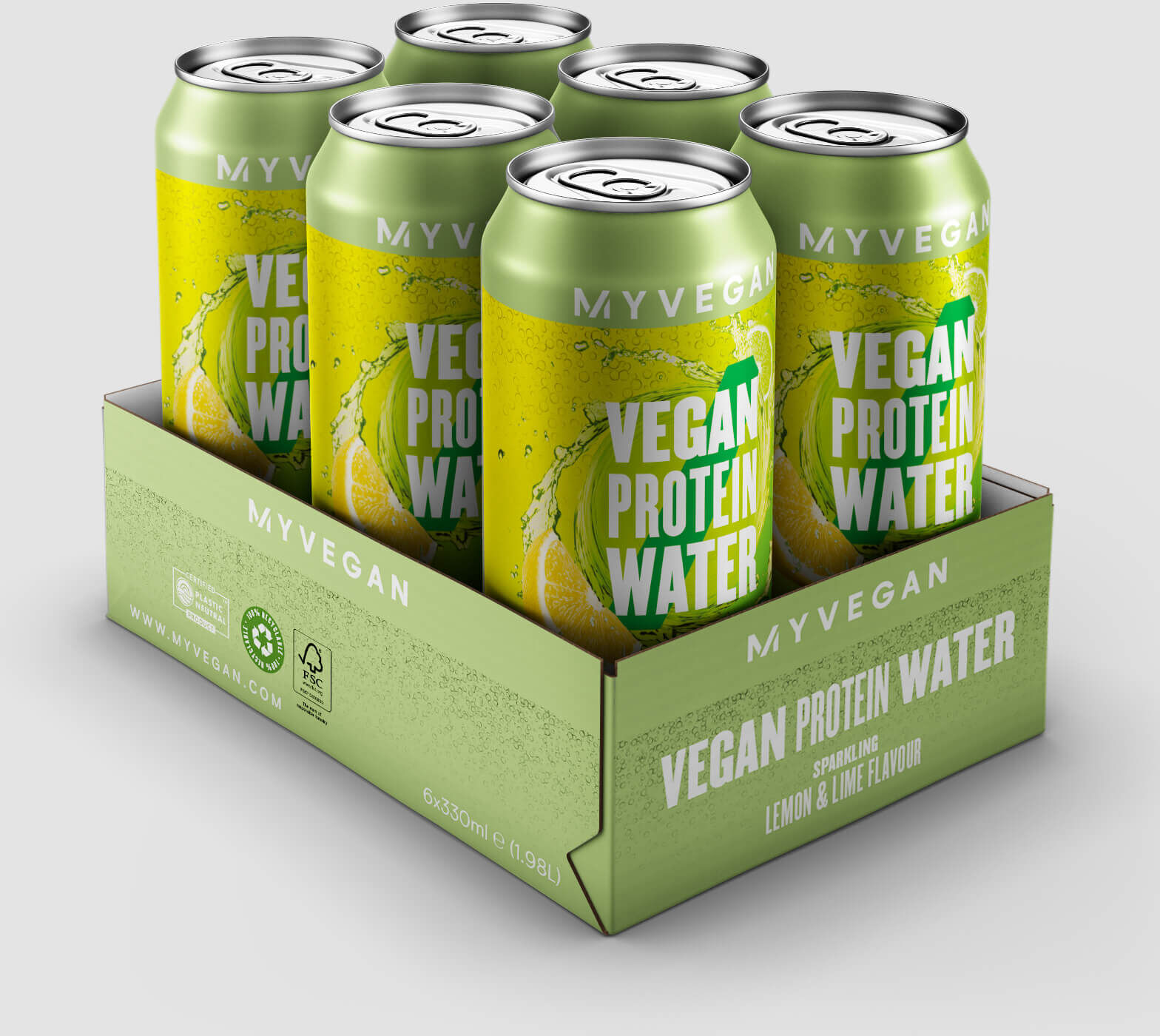 Myvegan Veganes Protein-Wasser mit Sprudel - Lemon Lime