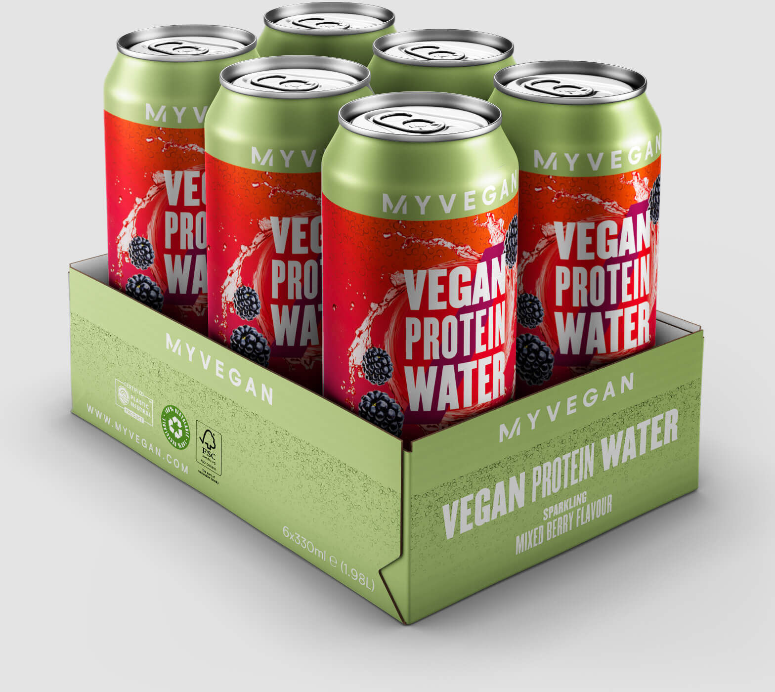 Myvegan Veganes Protein-Wasser mit Sprudel - Beerenmix