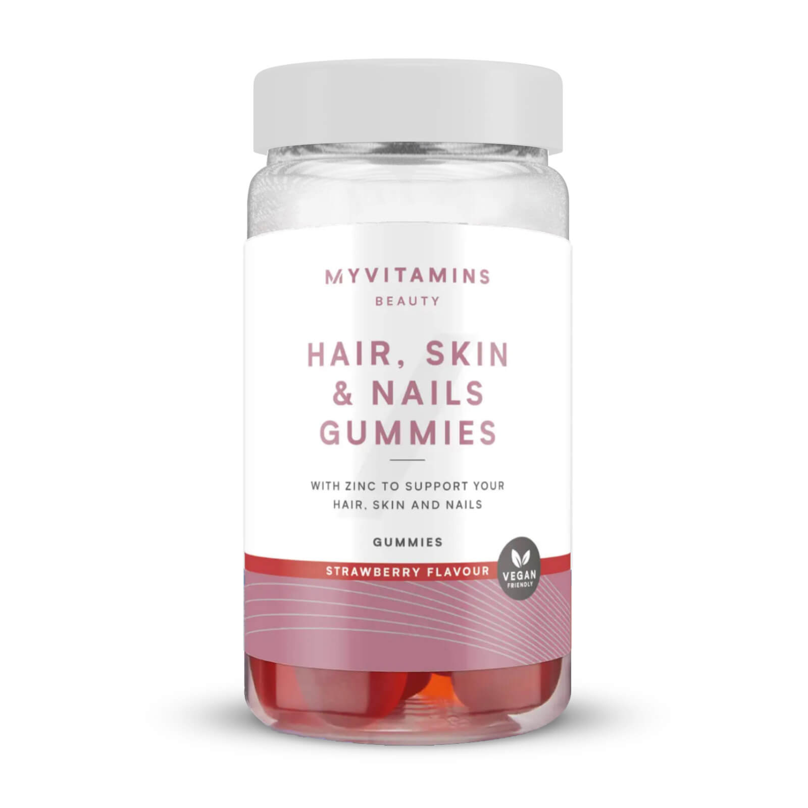 Myvitamins Vegane Hair, Skin & Nails Gummibärchen - 60gummies - Erdbeere