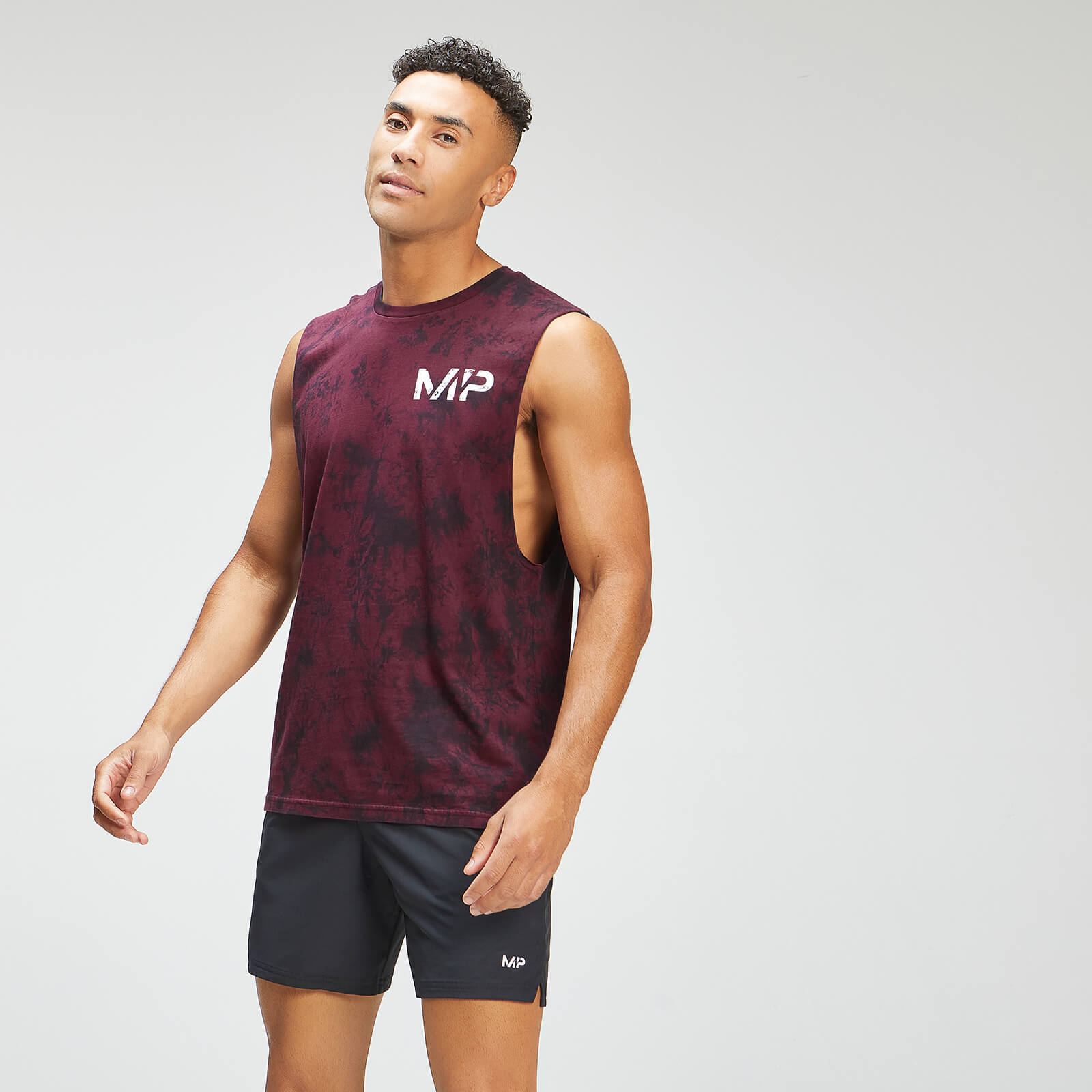 Mp Pánský Adapt Tie Dye Tank Top - Černý/Merlot - L