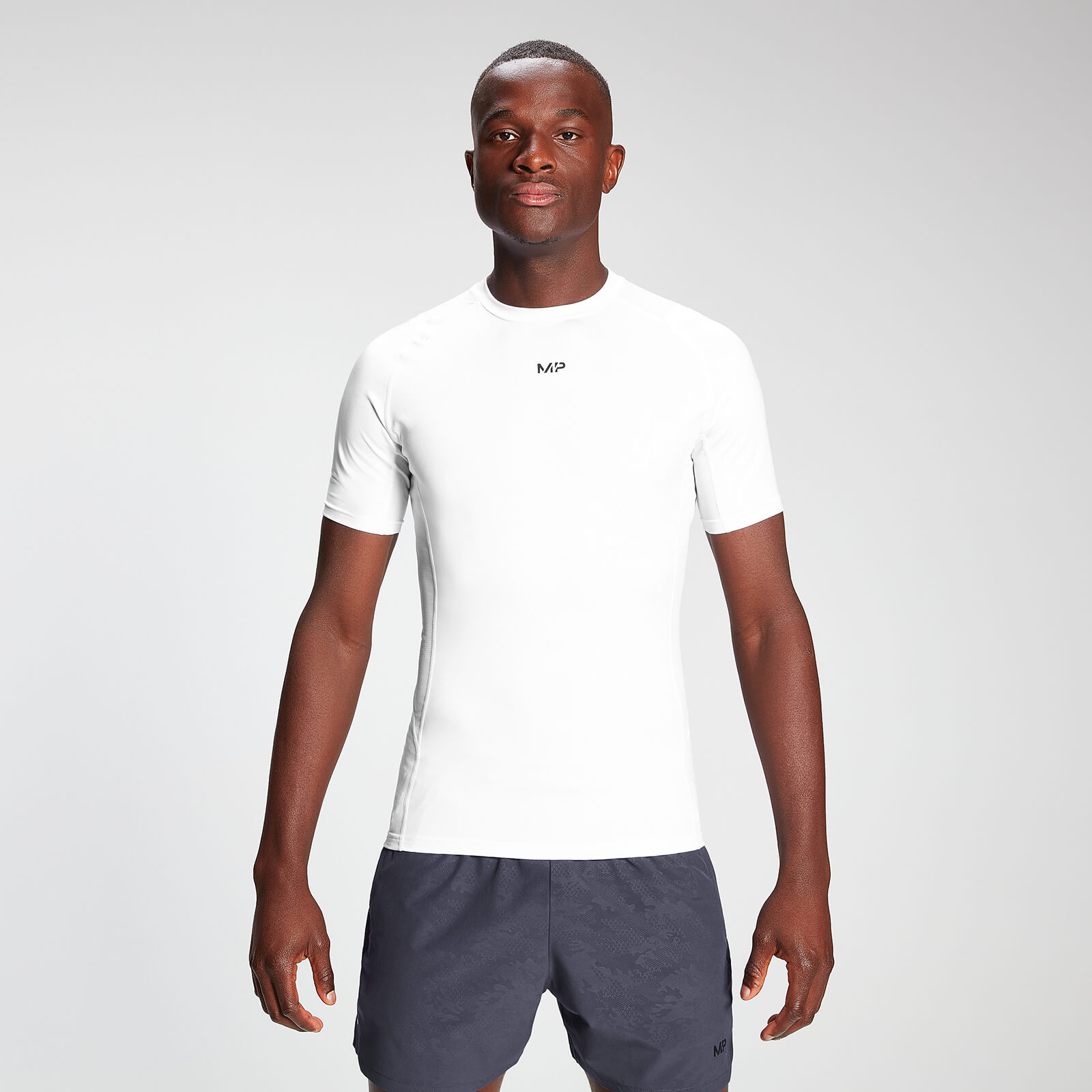 Mp pánské Engage podvlékací tričko s krátkým rukávem - Bílé - XXXL