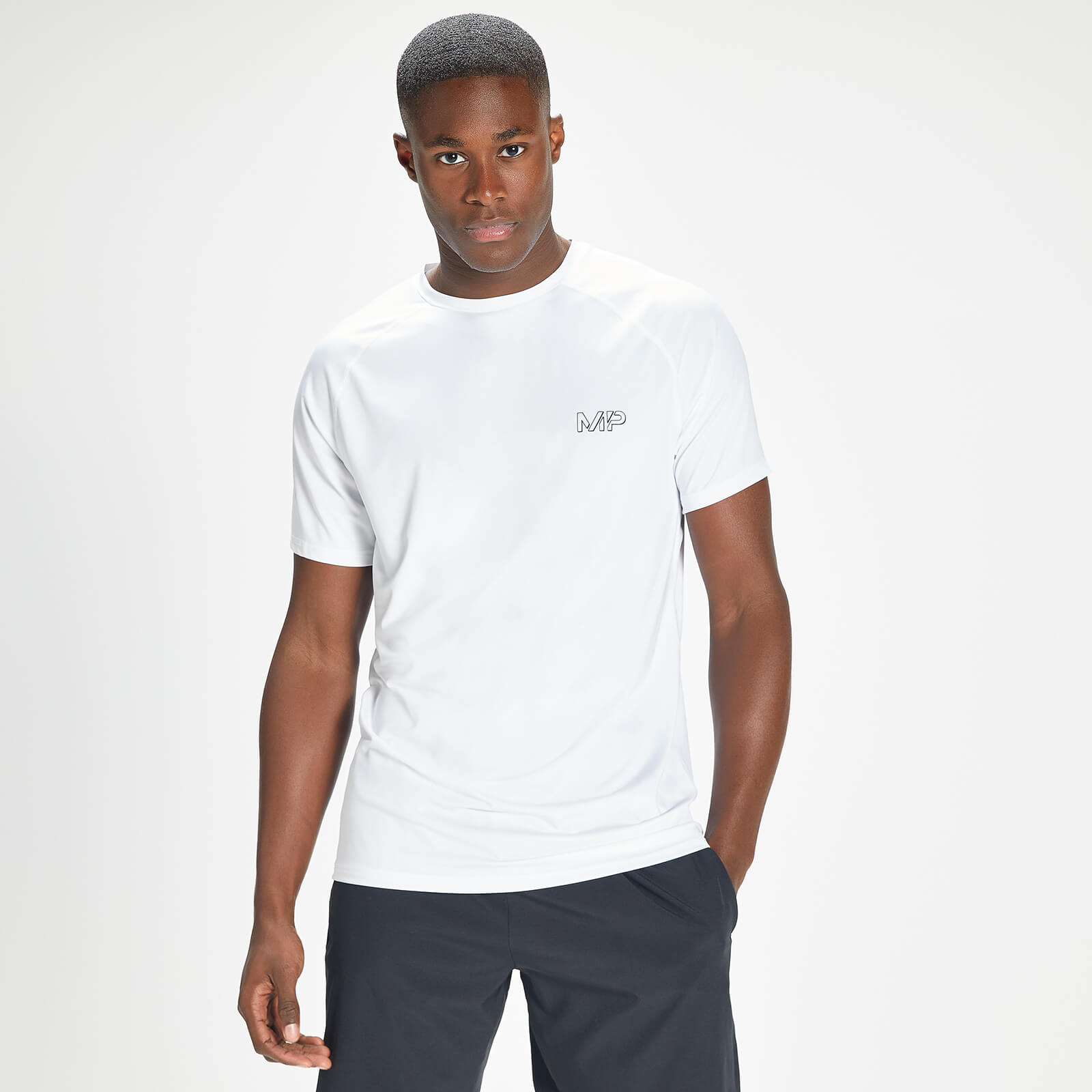 Mp pánské tričko s krátkým rukávem Infinity Mark Graphic Training – bílé - XXS