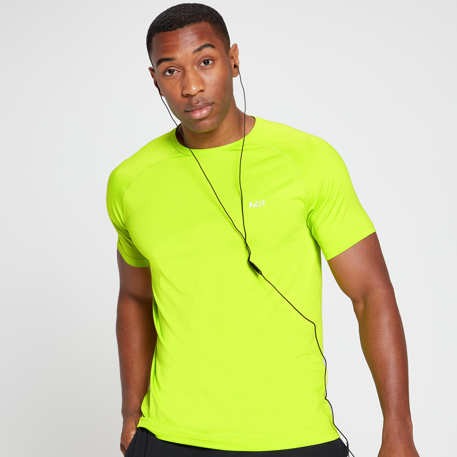 Mp pánské tričko s krátkým rukávem Run Graphic Training – zářivě limetové - M