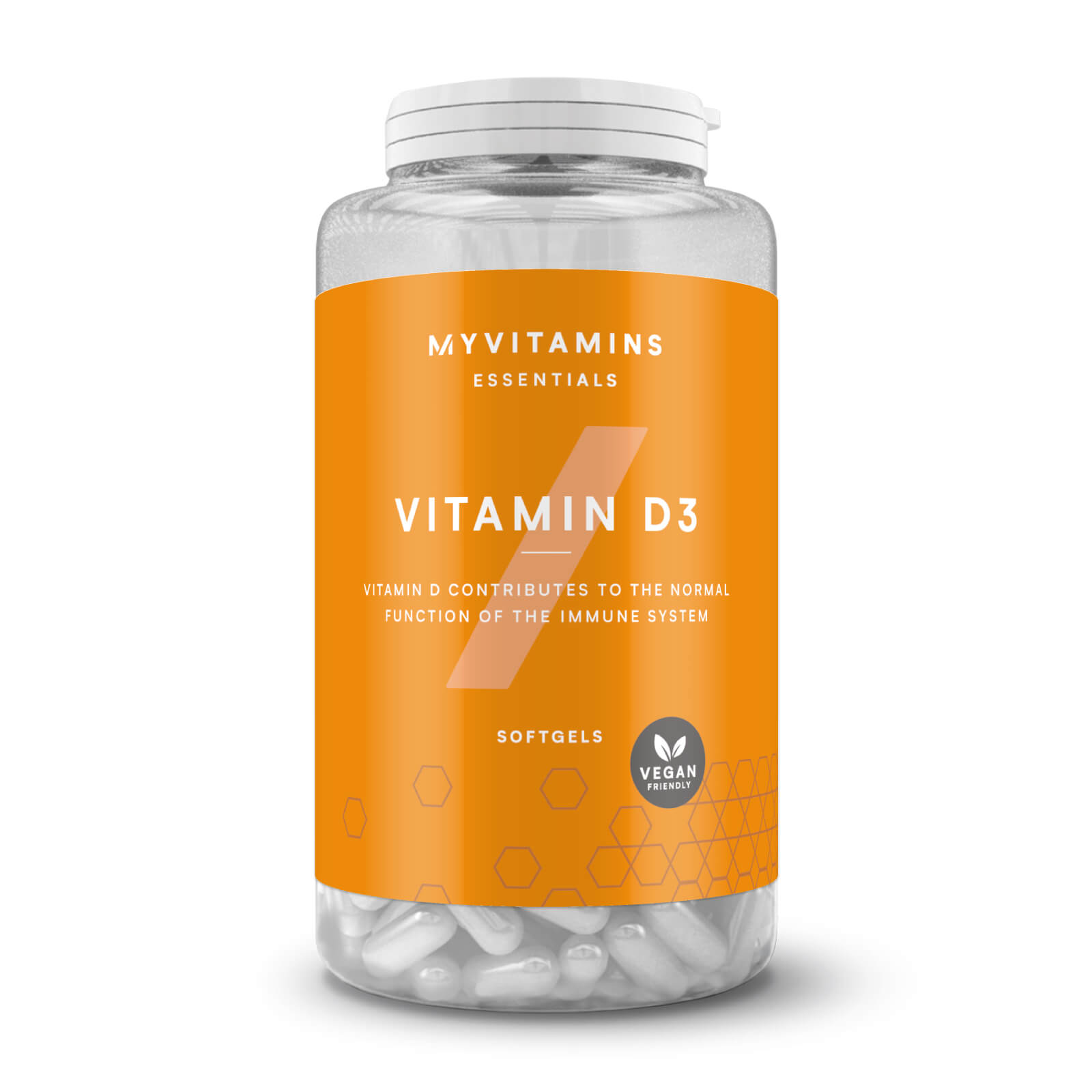 Myvitamins Veganské gelové kapsle s vitamínem D - 180Softgelové kapsle - Bez příchuti