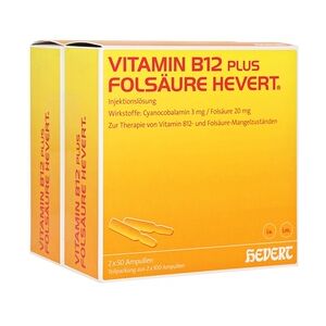 Hevert-Arzneimittel GmbH & Co. KG Vitamin B12 Folsäure Hevert Amp.-Paare 2x100 Stück