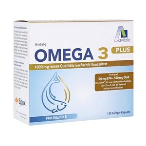 Avitale OMEGA-3 PLUS 1.000 mg DHA 500 mg/EPA 100 mg+Vit.E 120 Stück