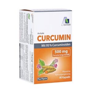 Avitale CURCUMIN 500 mg 95% Curcuminoide+Piperin Kapseln 90 Stück