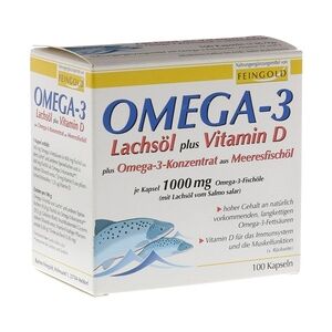 Burton Feingold Omega-3 Lachsöl + Vitamin D + Omega-3-Konzentrat 100 Stück