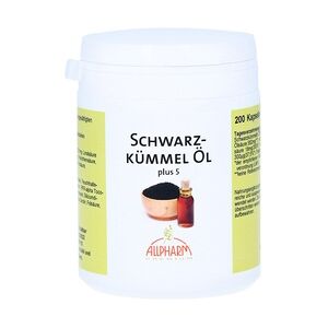 Allpharm SCHWARZKÜMMELÖL plus 5 Kapseln 200 Stück